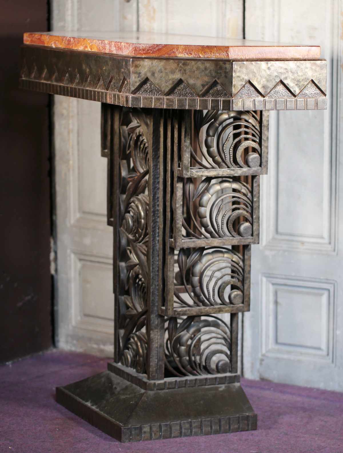 Art Deco Period Console In Wrought Iron | Paul Bert Serpette